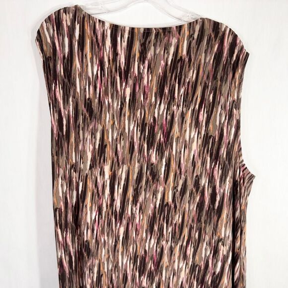 Dana Buchman Plus Size 3X Dress Shift‎ Sleeveless Brown Knee Length Drape 848 - Picture 5 of 9